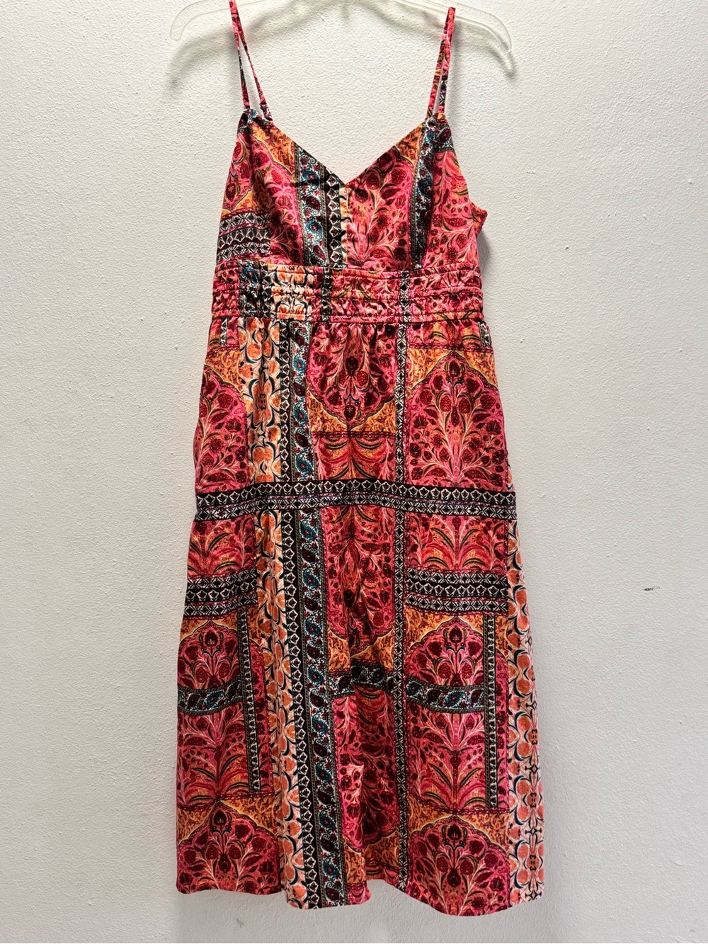 Old Navy Pink Multi Paisley Midi Dress